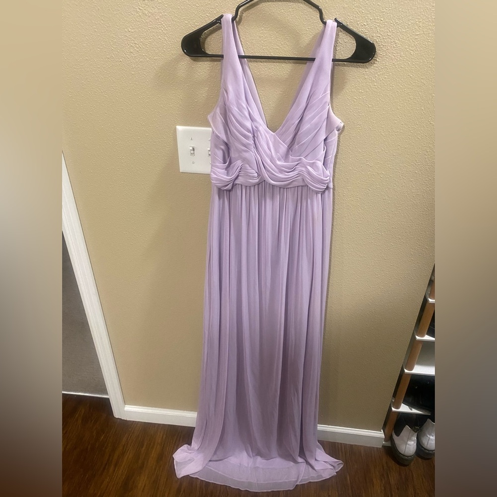 David's Bridal Lavender Bridesmaid Dress
